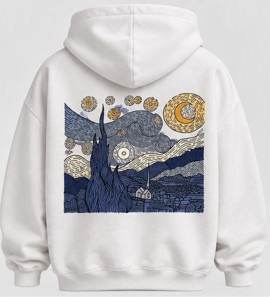 Starry Night White Hoodie