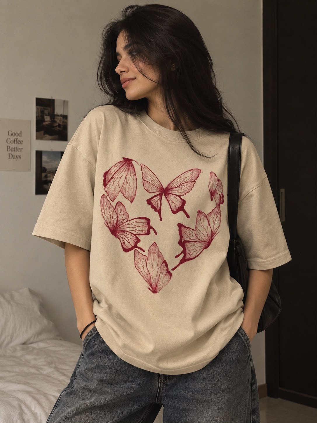 Butterfly Heart Oversized Tee