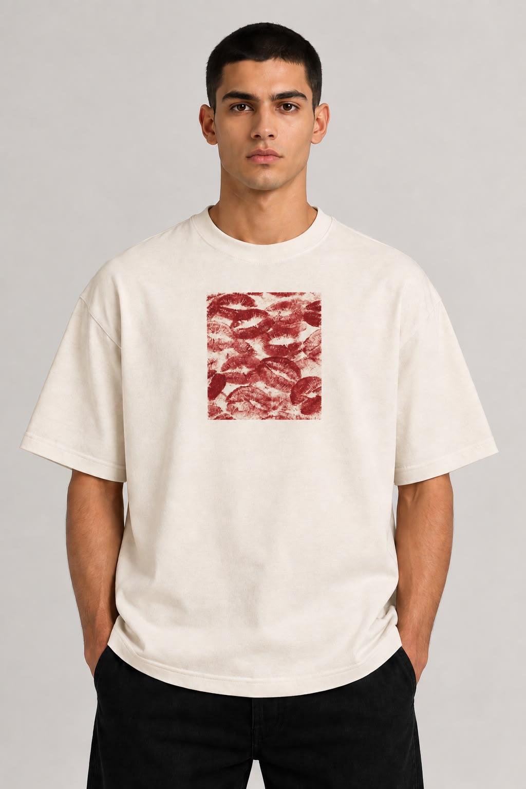 Kiss Print Oversized Tee