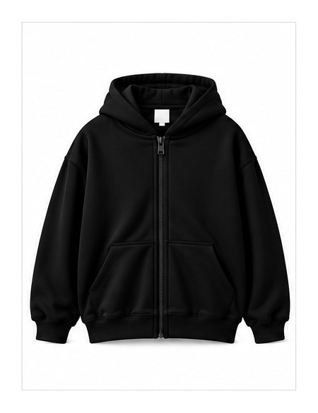Black Zipper Hoodie