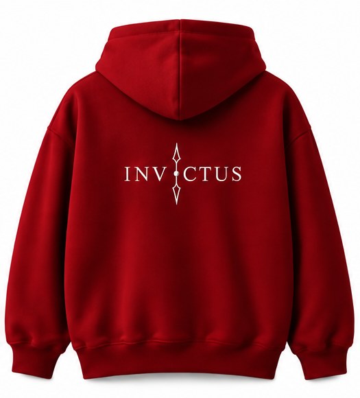 Invictus Red Zipper Hoodie