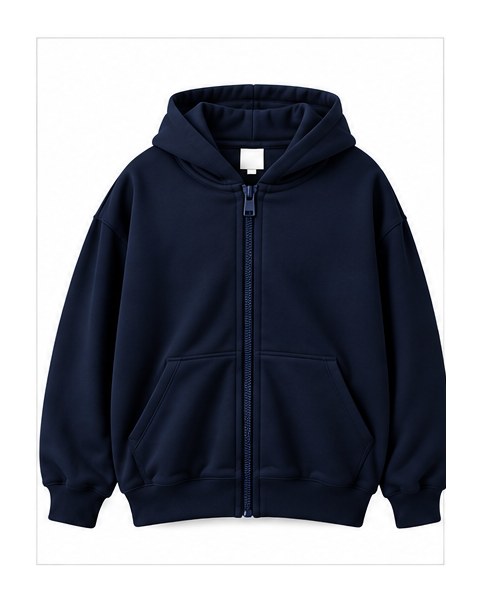 Navy Blue Zipper Hoodie